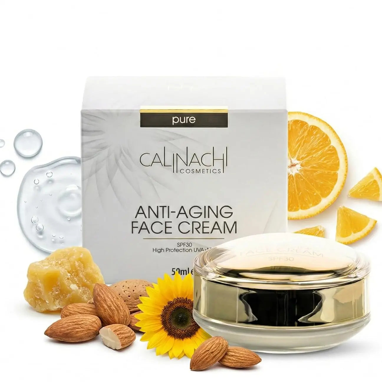 Anti-aging Day Face Cream for Face, Neck, and Décolletage, SPF30, 50ml. CALINACHI Cosmetics