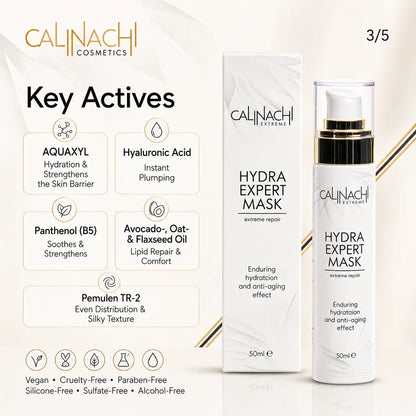 Hydra Mask for Face, Neck, and Décolletage, 50ml. skincare CALINACHI Cosmetics